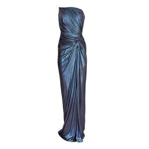 Blue Metallic Cocktail Prom Dress